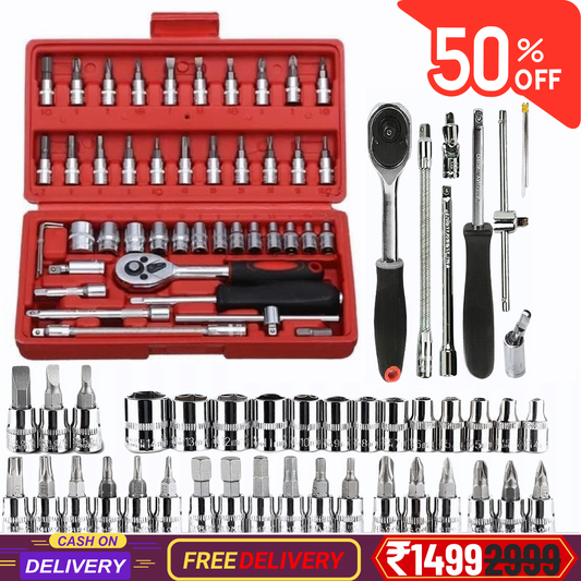 46 in 1 Pcs Tool Kit & Screwdriver and Socket Set